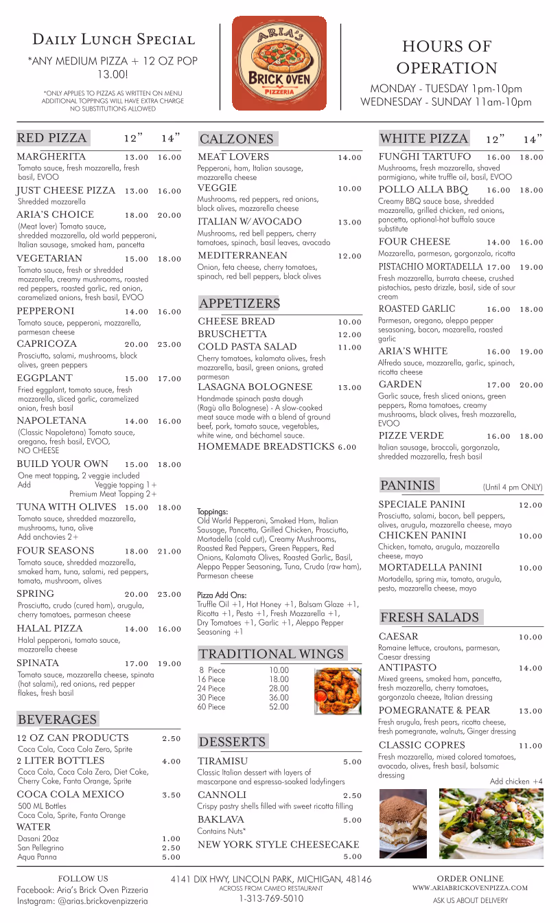 Aria's Brick Oven Pizzeria