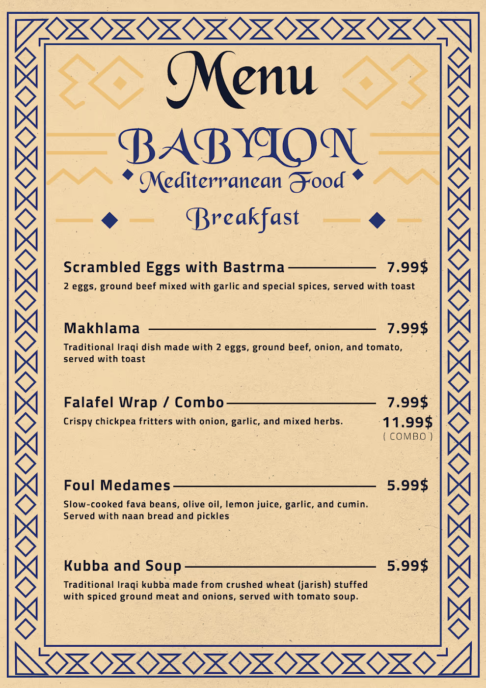 Babylon Mediterranean Food