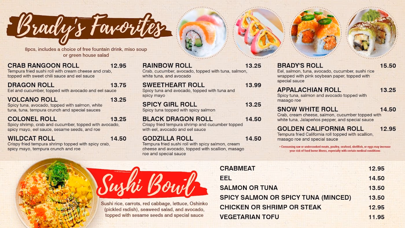 Brady's Sushi and Hibachi
