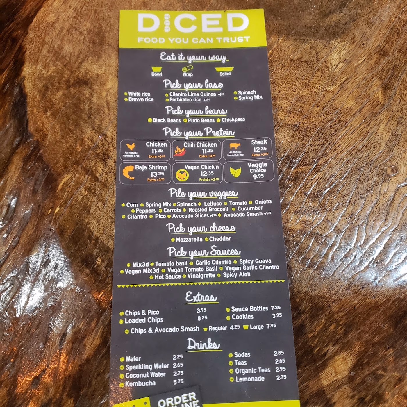 Diced