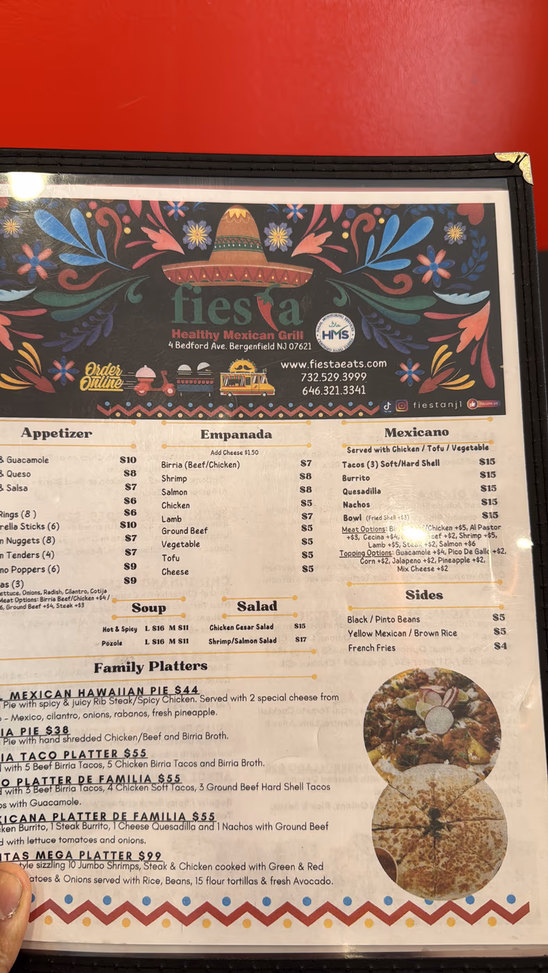 Fiesta Healthy Mexican Grill New Jersey