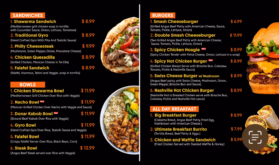 Fresh in five Halal food