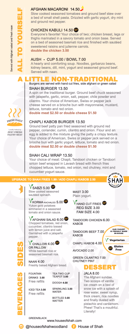 House Of Shah Afghan Urban Eats