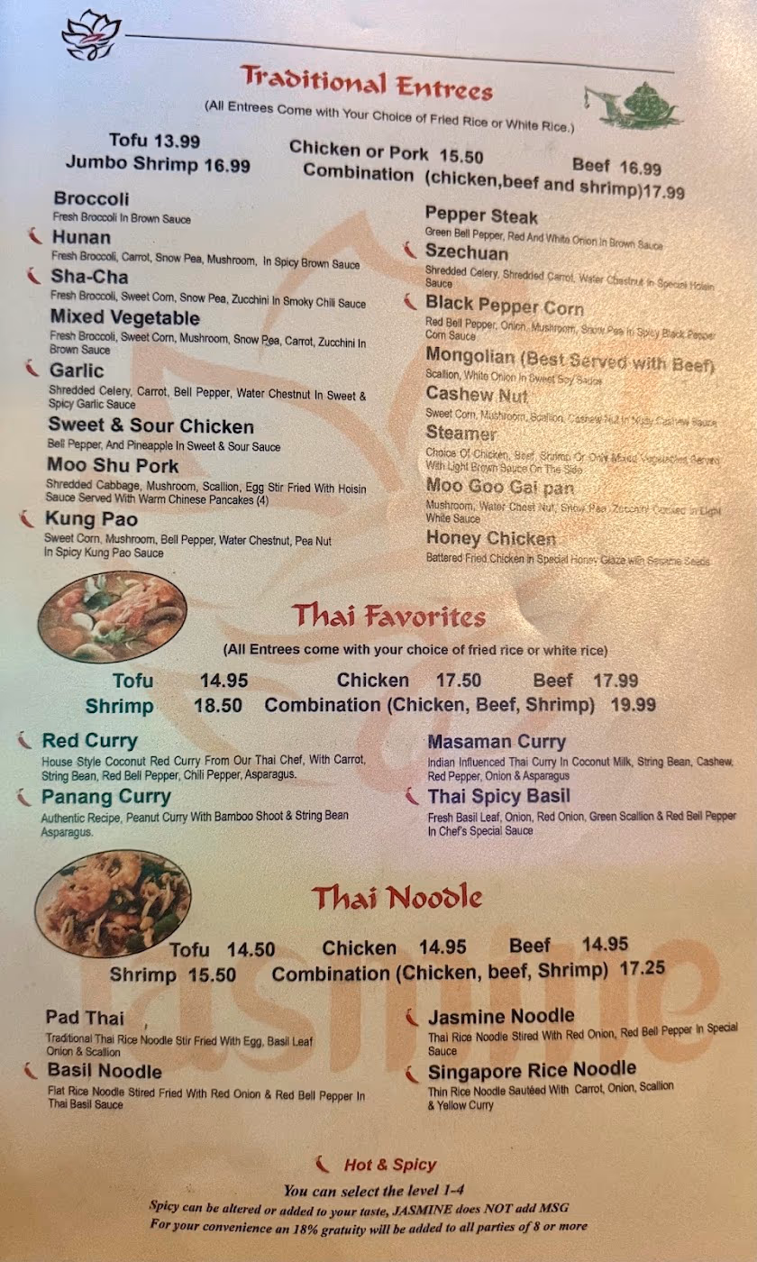 Jasmine Chinese & Thai Cuisine