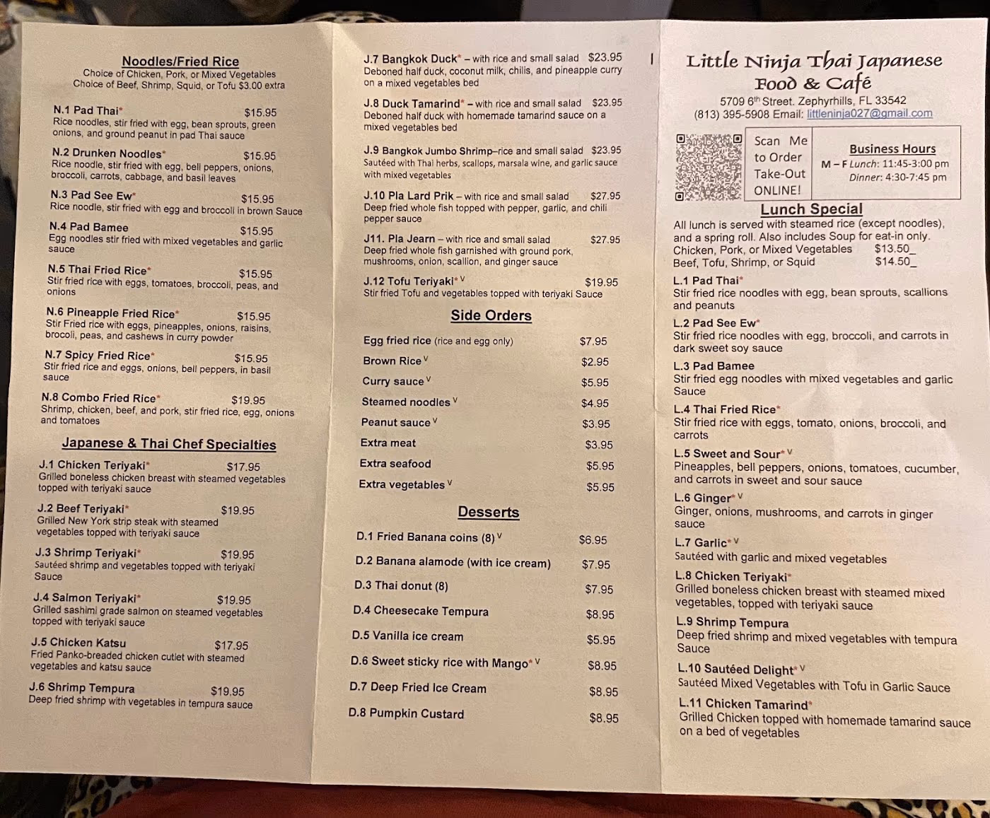 Little Ninja Thai Japanese Food And Cafe