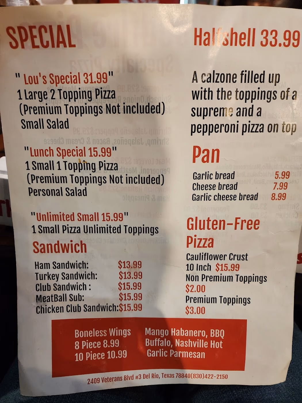 Lou's Woodfire Pizza