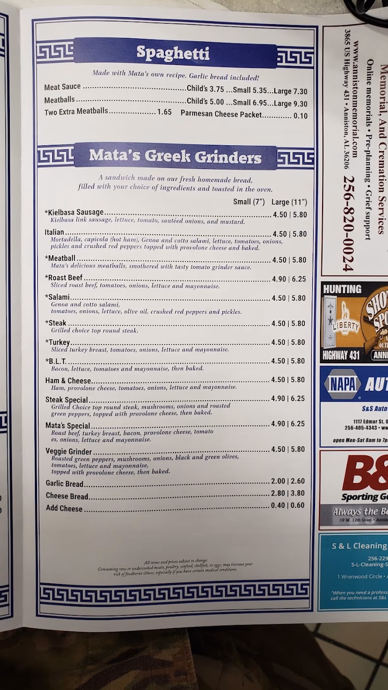 Mata’s II Greek Pizza & Grinders