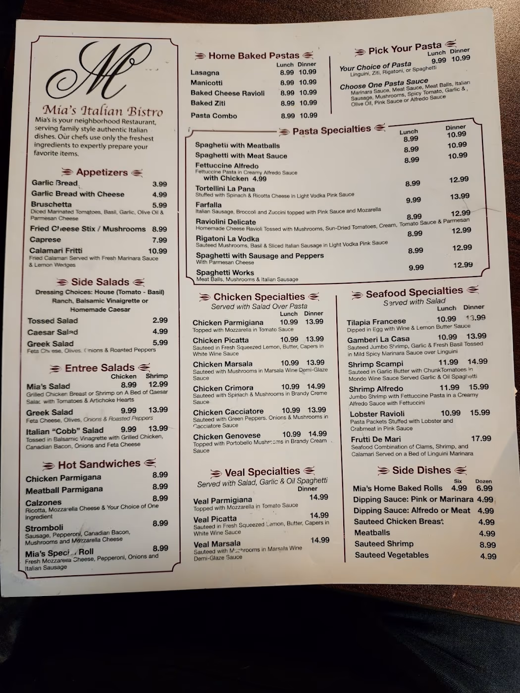 Mia's Pizzeria & Restaurant