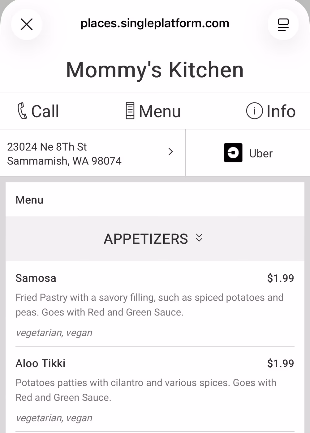 Mommy's Kitchen Indian Food & Pizza