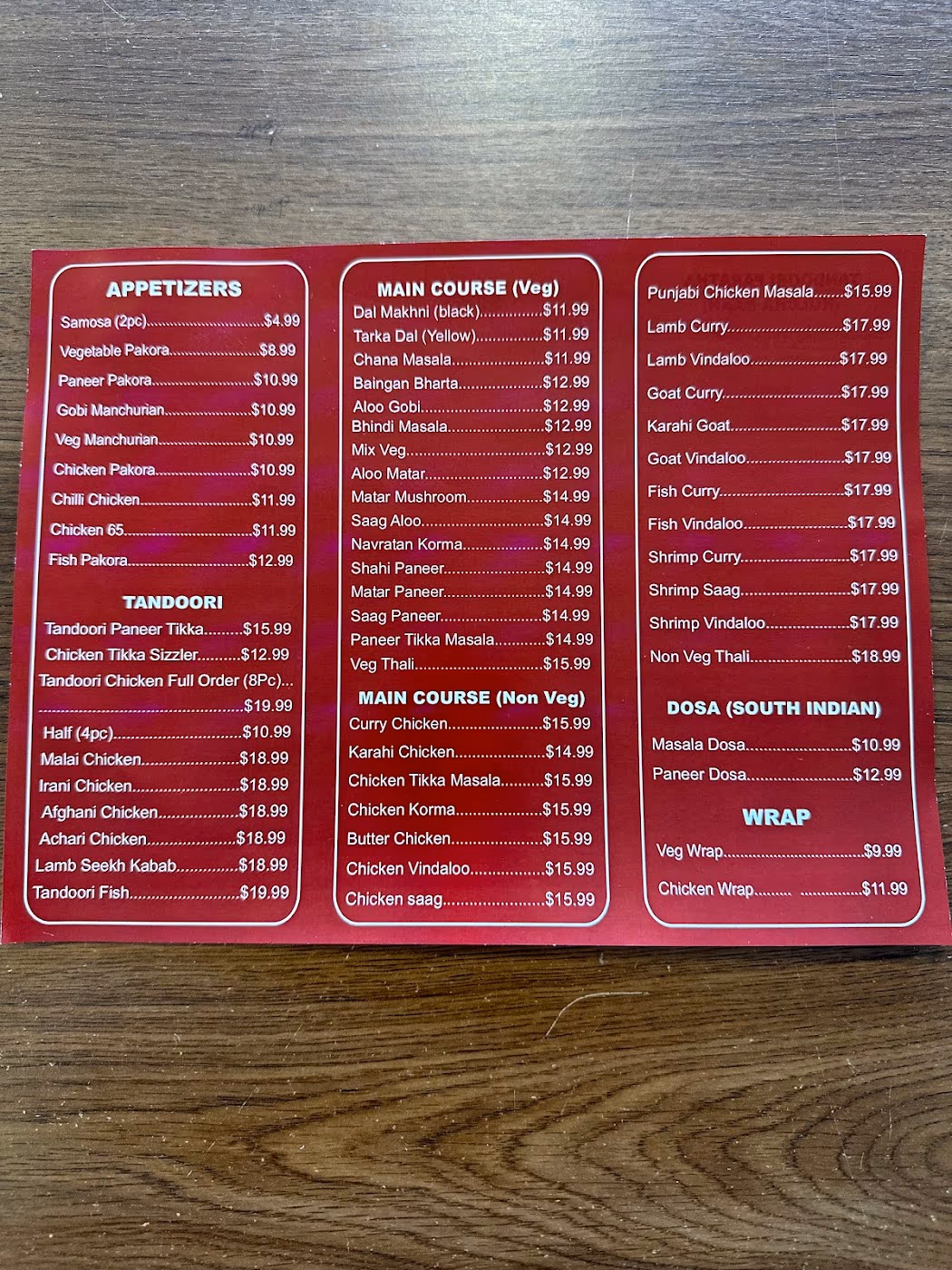 Mother India cuisine