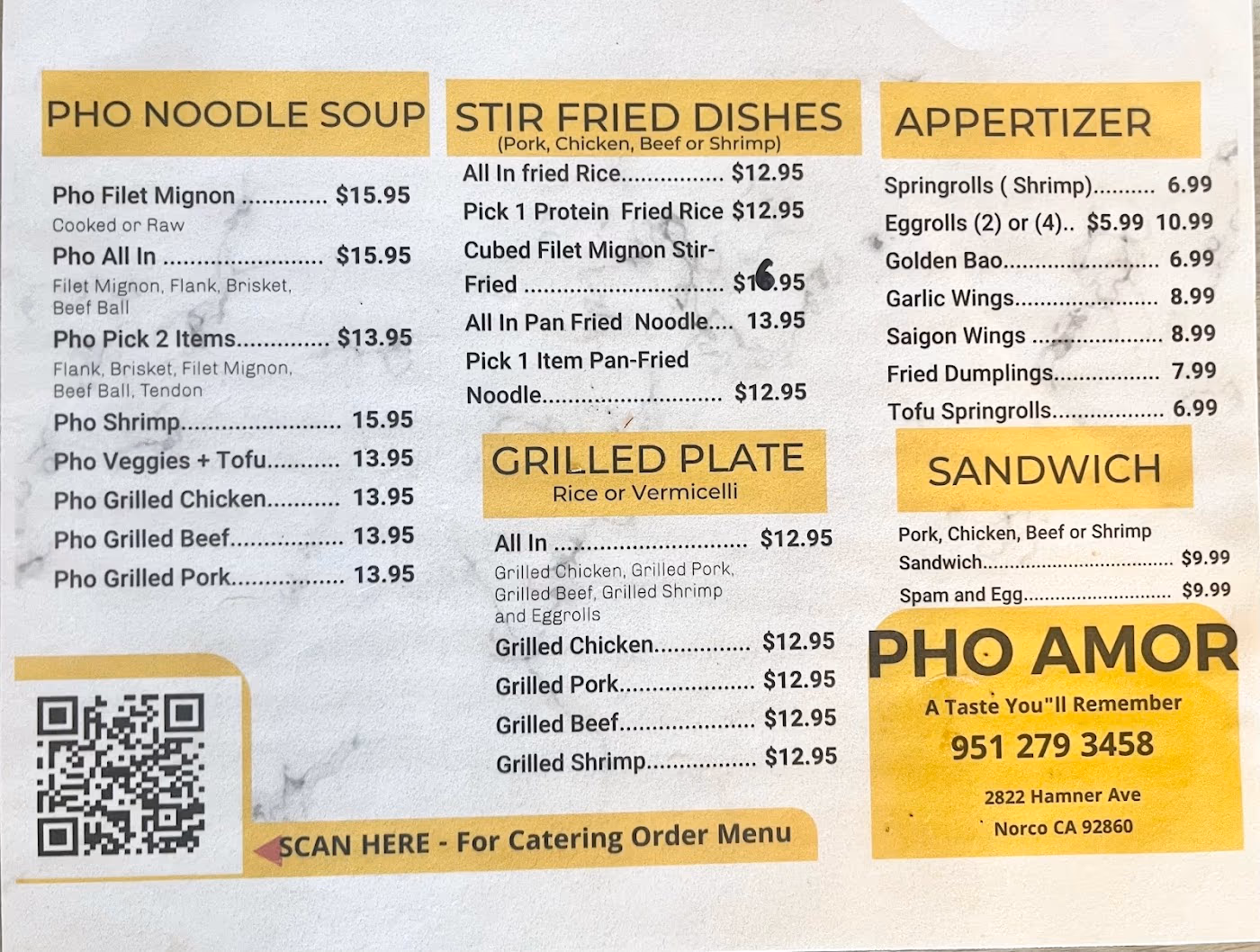Pho Amor Kitchen & Grill
