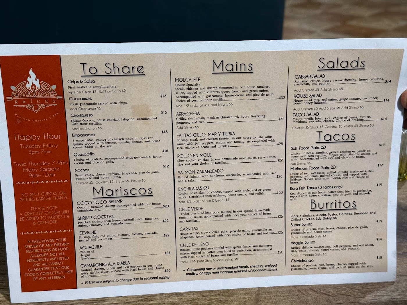 Raices Mexican Cuisine & Bar