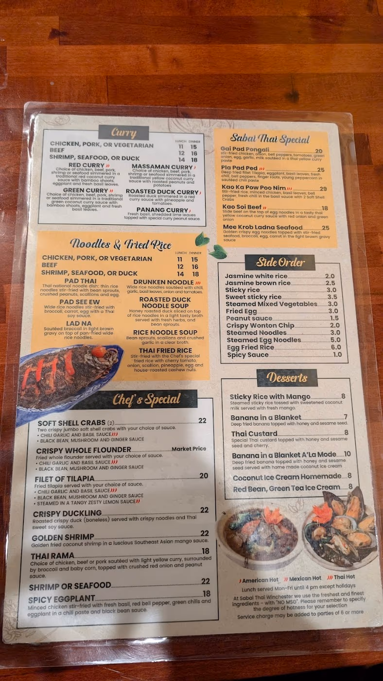 SabaiThaiWinchester Restaurant