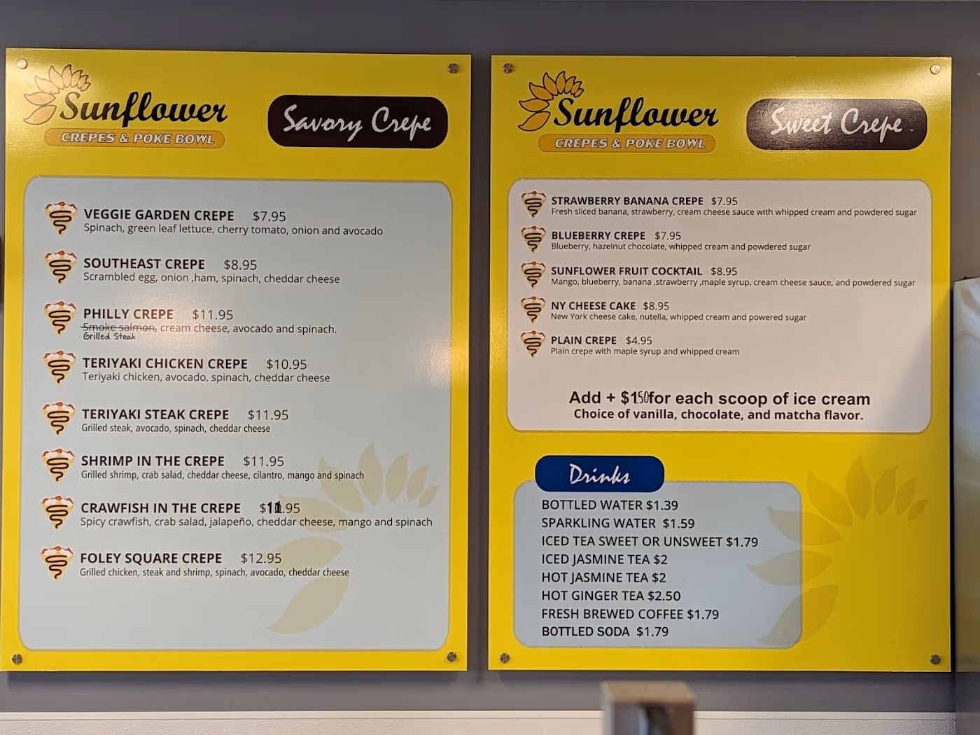 Sunflower Crepes & Poke Bowl