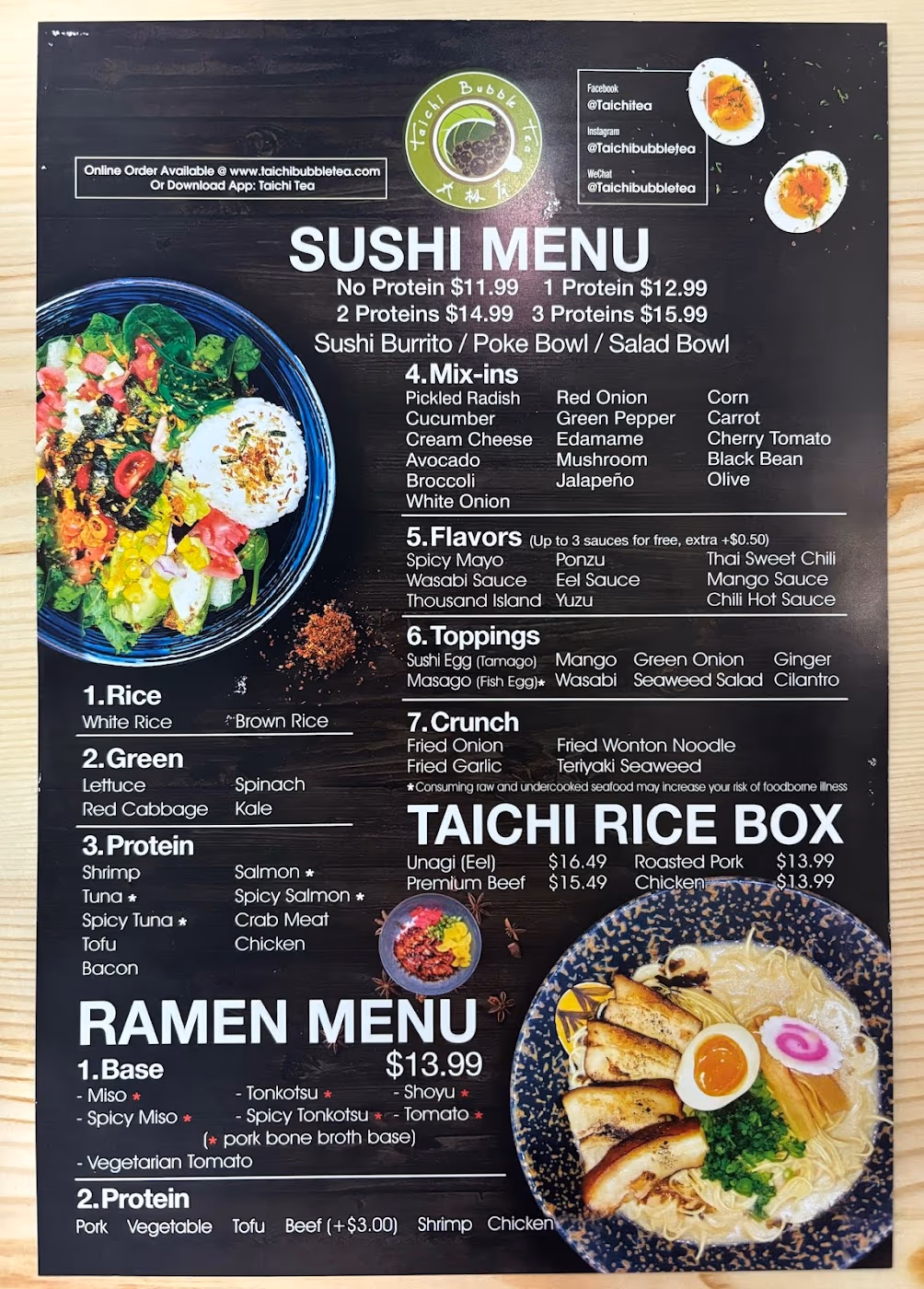 Taichi Bubble Tea, Ramen and Poke Bowl