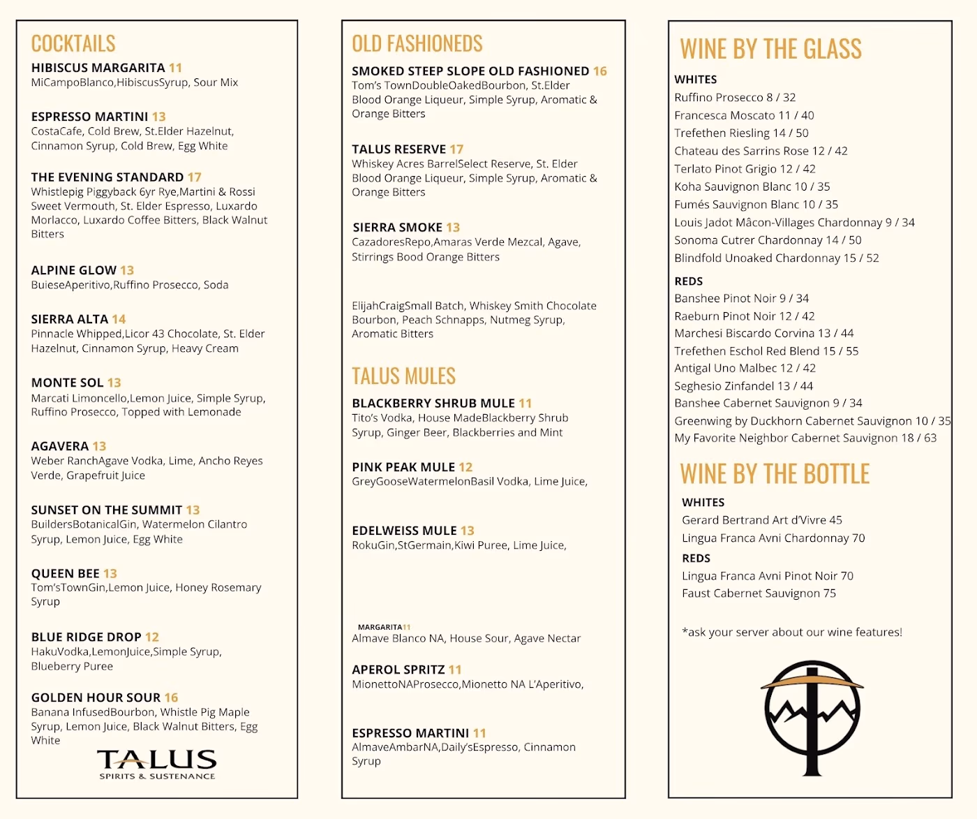 Talus Spirits & Sustenance Papillion