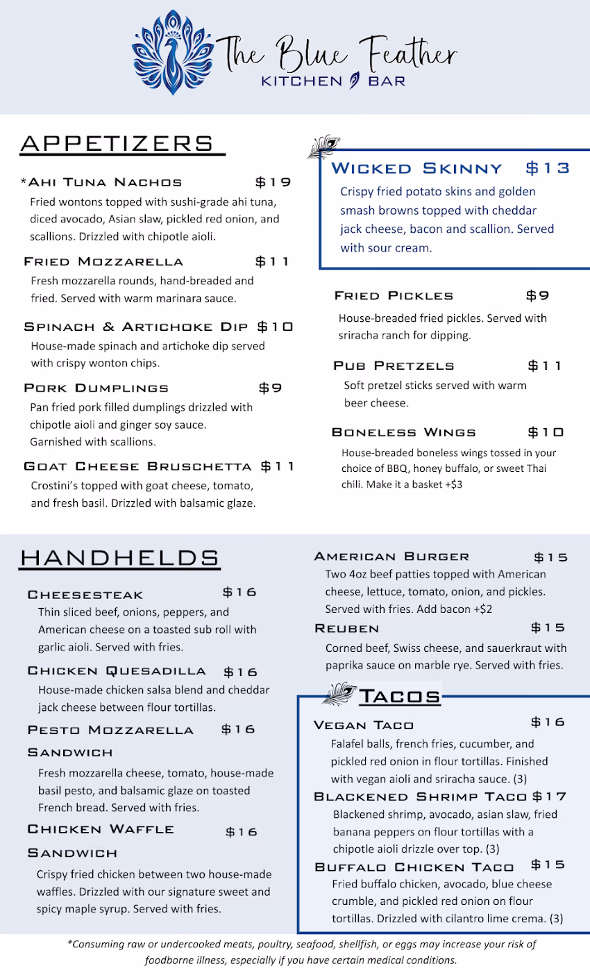 The Blue Feather Kitchen + bar