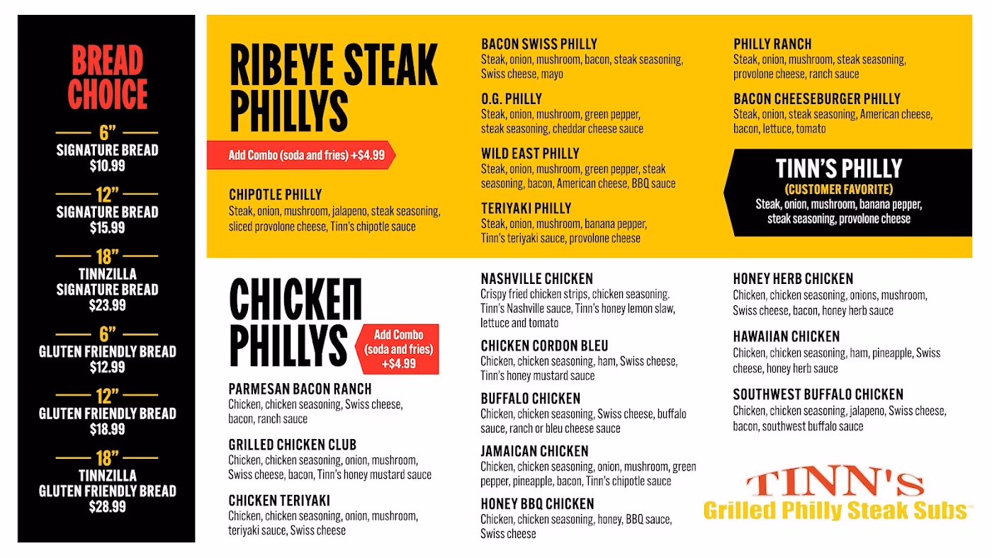 Tinn's Grilled Philly Steak Subs