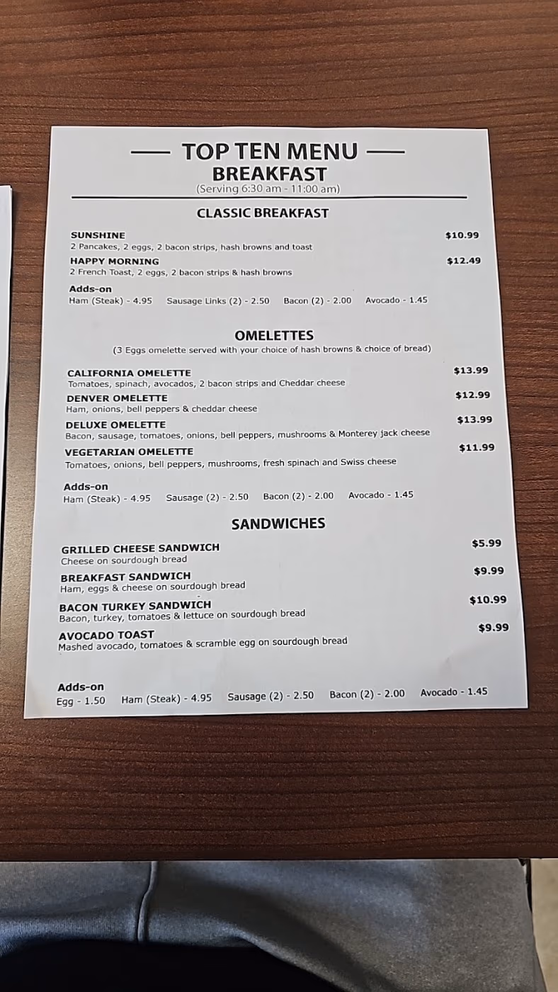 TOP TEN MENU photo 2