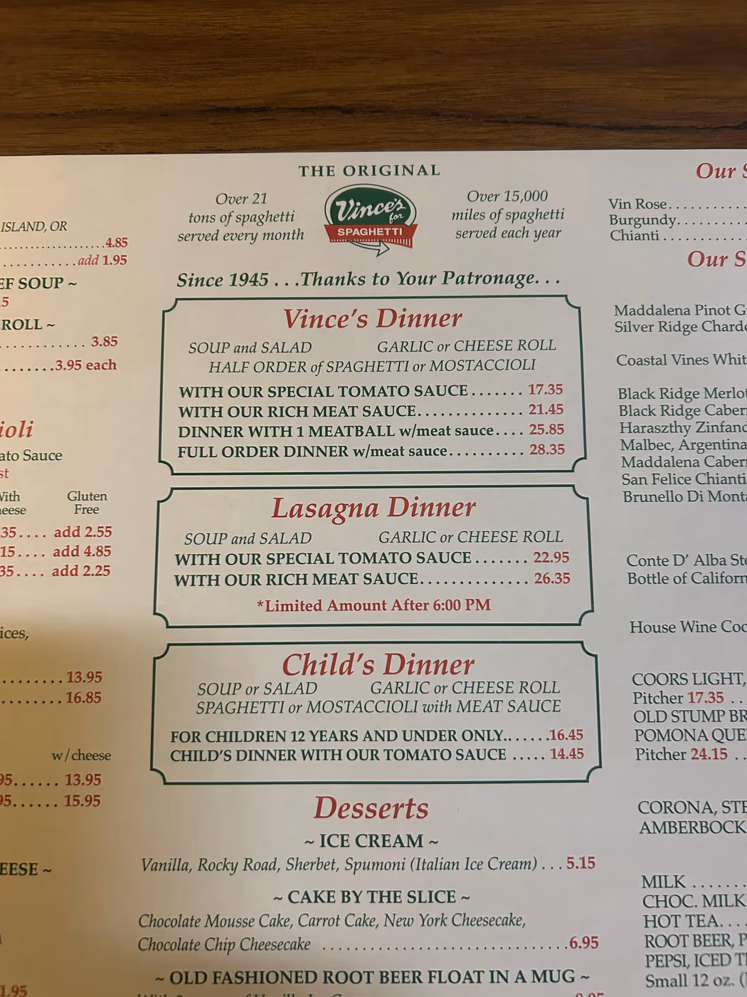 Vince's Spaghetti Ontario